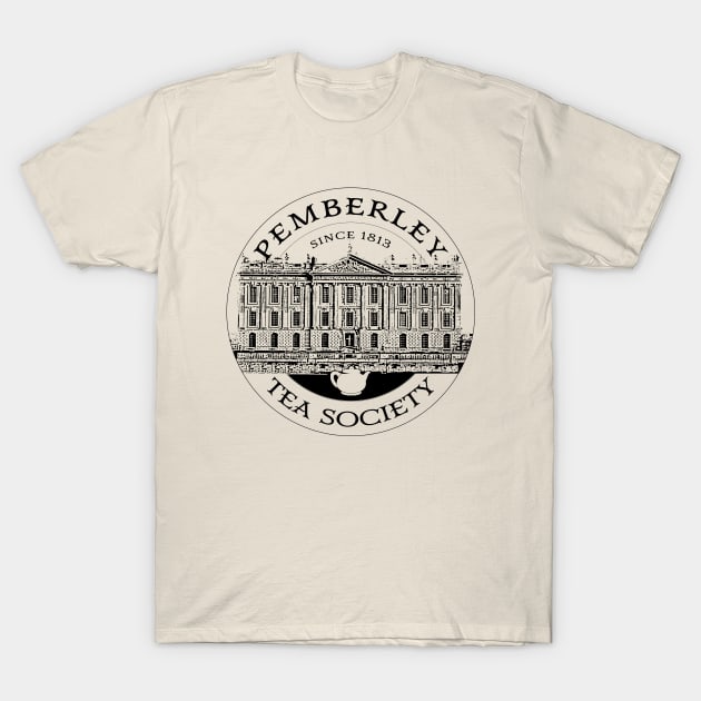 Pemberley Tea Society Since 1813 - Pride and Prejudice BLACK T-Shirt by carpenoctem's